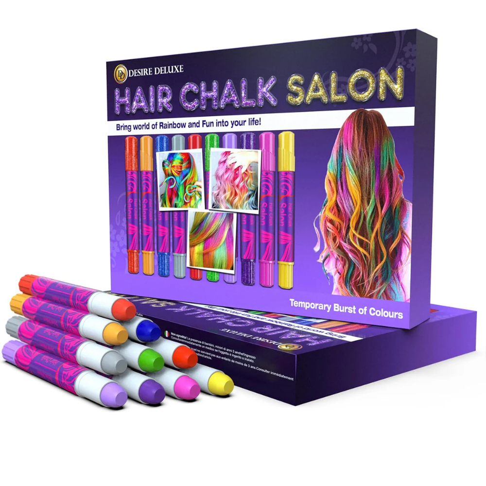 Hair Chalk for Girls Makeup Kit of 10 Temporary Colour Pens