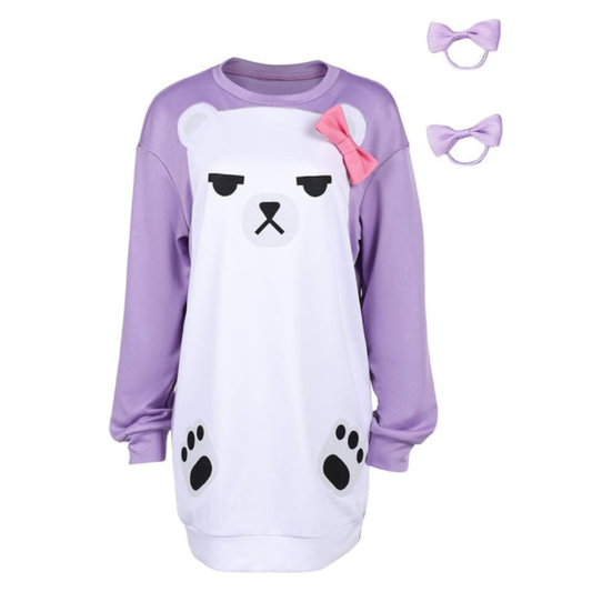 Huntr/x Cosplay Mira Pajamas – Purple Bear Hoodie for Women