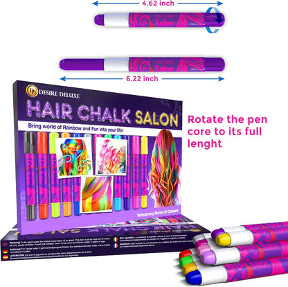 Hair Chalk for Girls Makeup Kit of 10 Temporary Colour Pens